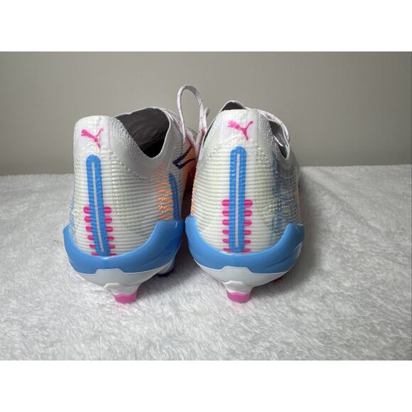 Puma Ultra Ultimate FG/AG Soccer Cleats White Pink Blue Size 9.5 108063-01 Rare main image 6